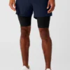 5" Revival 2-in-1 korte broek - Navy/Zwart