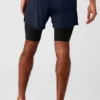 5" Revival 2-in-1 korte broek - Navy/Zwart