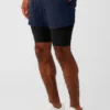 5" Revival 2-in-1 korte broek - Navy/Zwart