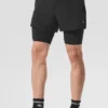 5" Revival 2-in-1-korte broek - Zwart/Zwart