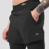 5" Revival 2-in-1-korte broek - Zwart/Zwart