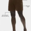 5" Shift-gebreide korte broek - Espresso