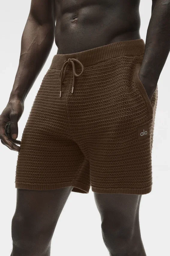 5" Shift-gebreide korte broek - Espresso