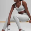 7/8 High-Waist Alosoft Heart Throb Legging - Athletic Heather Grey/Whi