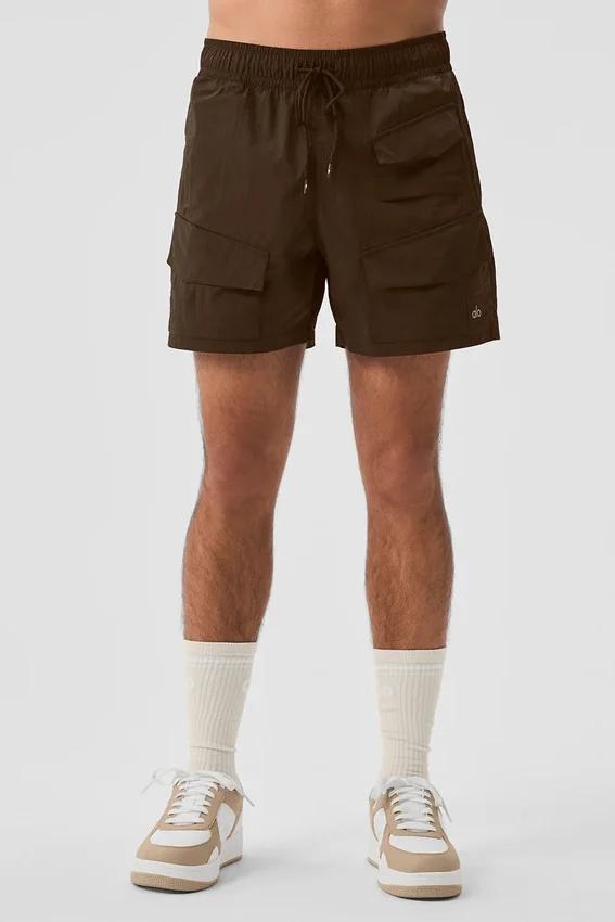 7" Crinkle Nylon Excursion Korte broek - Espresso