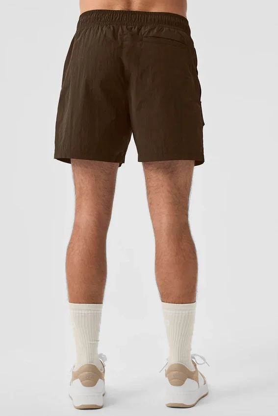 7" Crinkle Nylon Excursion Korte broek - Espresso