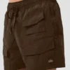 7" Crinkle Nylon Excursion Korte broek - Espresso