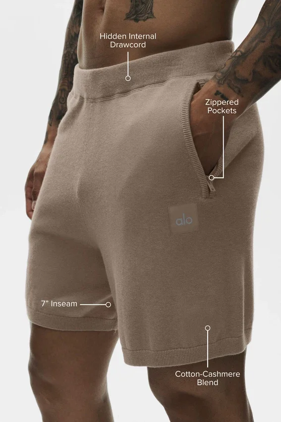 7" katoen-kasjmier Ever Soft-korte broek – Gravel