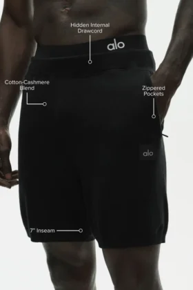 7″ katoen-kasjmier Ever Soft-korte broek – Zwart