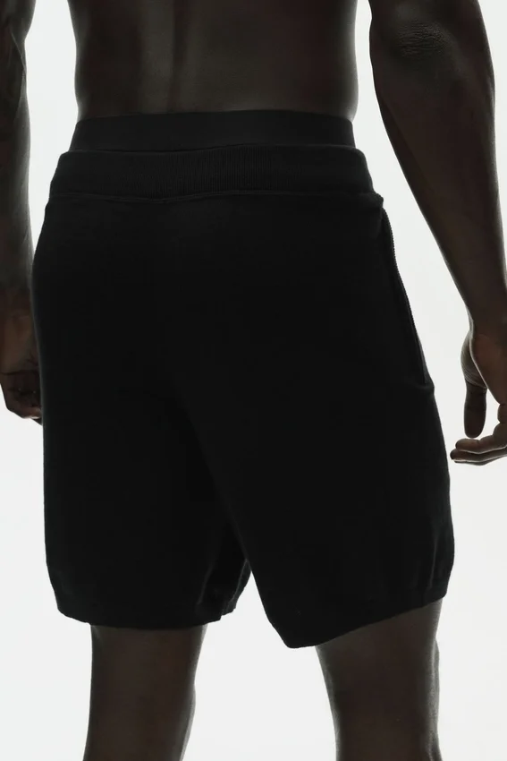 7" katoen-kasjmier Ever Soft-korte broek – Zwart