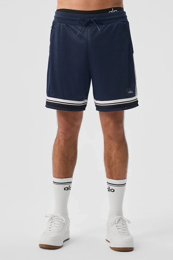 7" Key Mesh basketbalshort - marineblauw