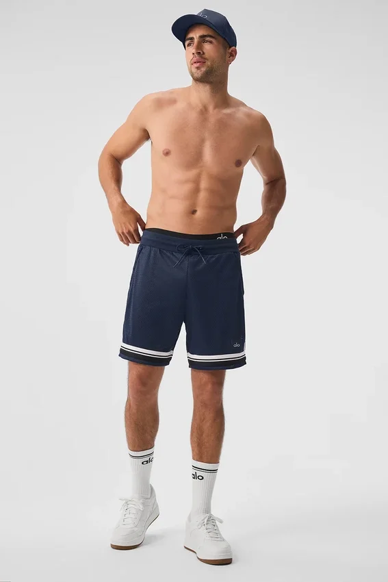 7" Key Mesh basketbalshort - marineblauw