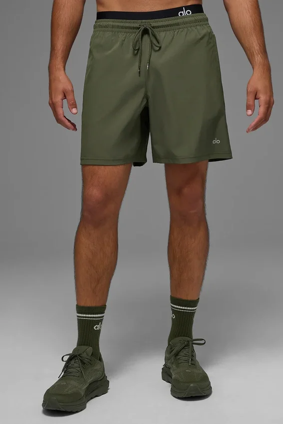 7" Korte broek - Olijfgroen