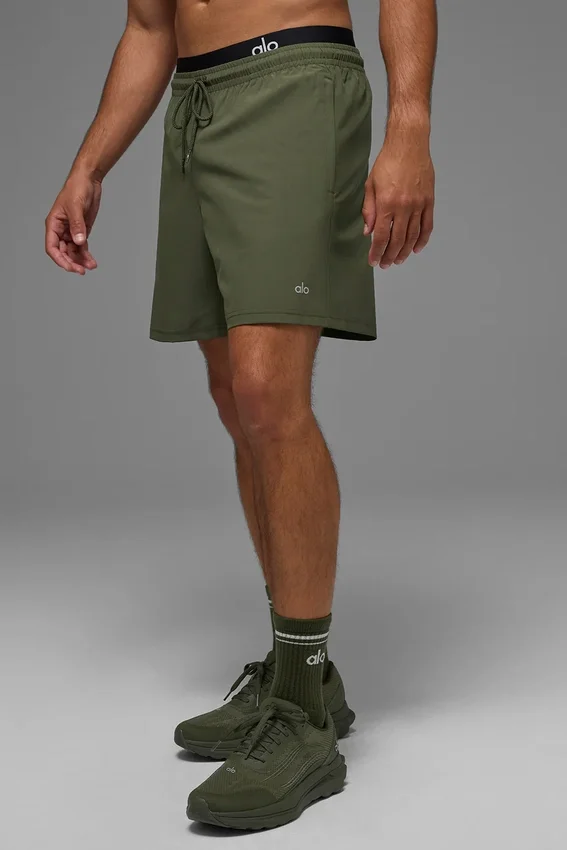 7" Korte broek - Olijfgroen