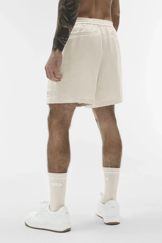 7" Linen Days-korte broek - Bone