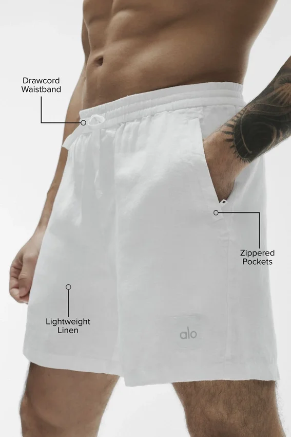 7" Linen Days-korte broek - Wit