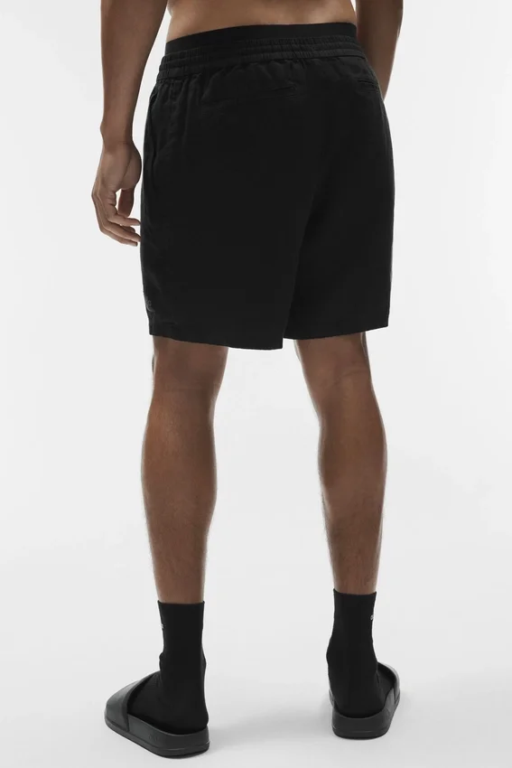7" Linen Days-korte broek - Zwart