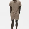 Linnen jersey Coastal polo met korte mouwen - Gravel
