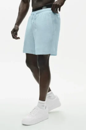 7" linnen jersey Coastal-korte broek - Seaside Blue