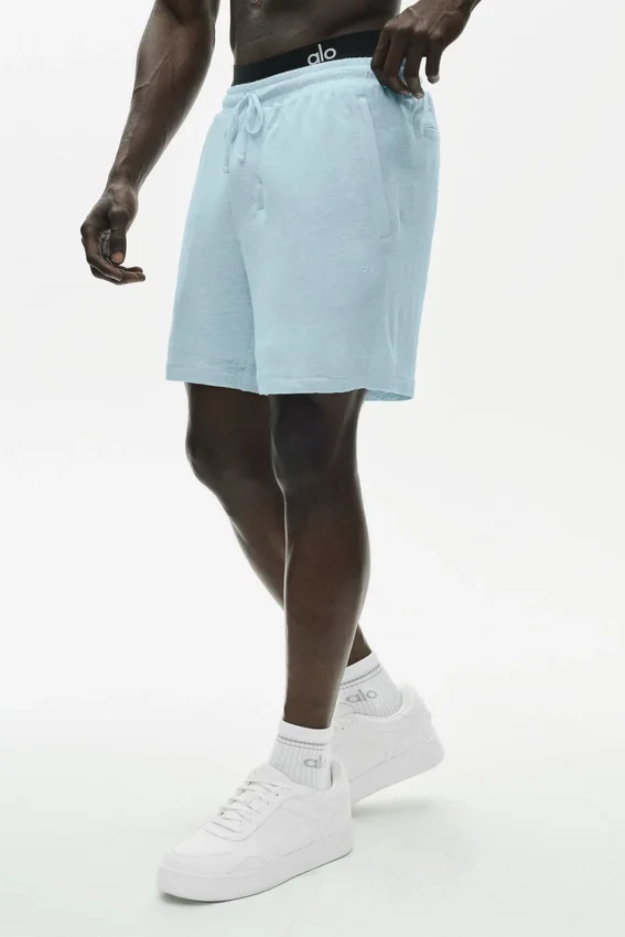 7" linnen jersey Coastal-korte broek - Seaside Blue