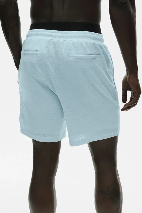 7" linnen jersey Coastal-korte broek - Seaside Blue