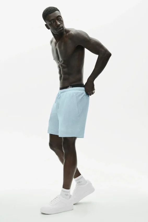 7" linnen jersey Coastal-korte broek - Seaside Blue