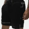 7" linnen jersey Coastal-korte broek - zwart