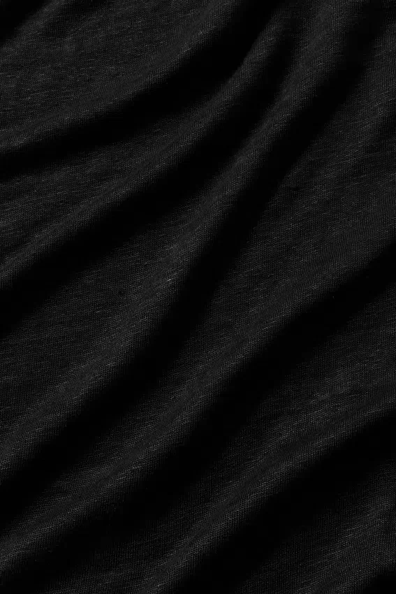 Linnen jersey Coastal T-shirt met korte mouwen - Zwart
