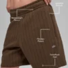 7" Pinstripe Korte broek - Espresso Pinstripe