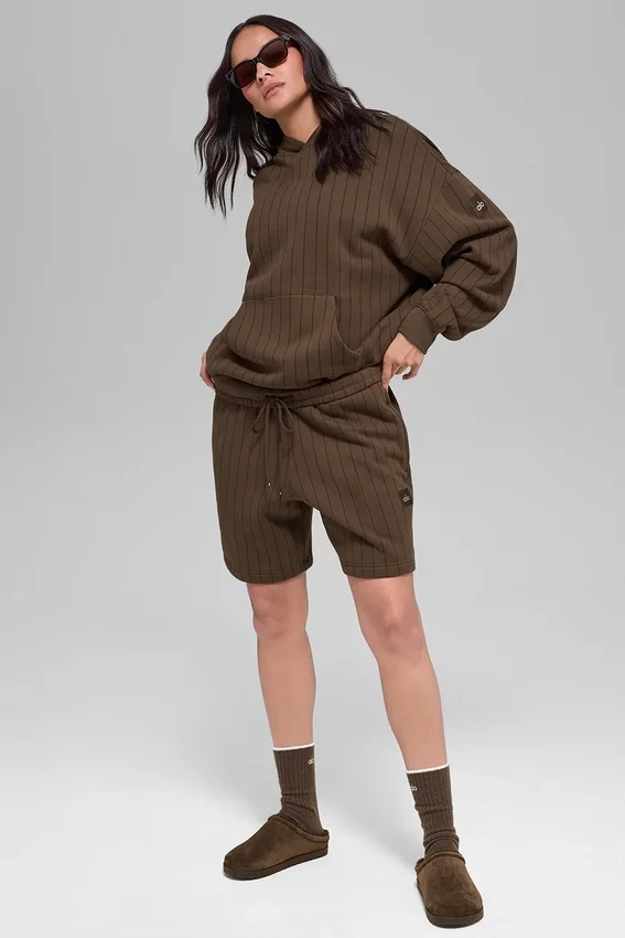7" Pinstripe Korte broek - Espresso Pinstripe