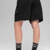7" Pinstripe Korte broek - Zwart met krijtstreep