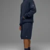 7" Sports Club-korte broek van gebreide trui - marineblauw
