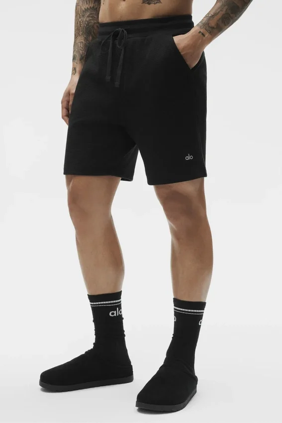 7" Waffle Lounge Korte broek - Black