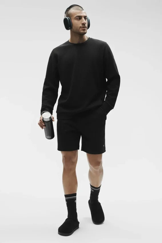 7" Waffle Lounge Korte broek - Black