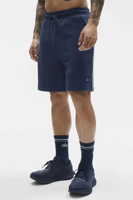 7" Waffle Lounge Korte broek - Navy