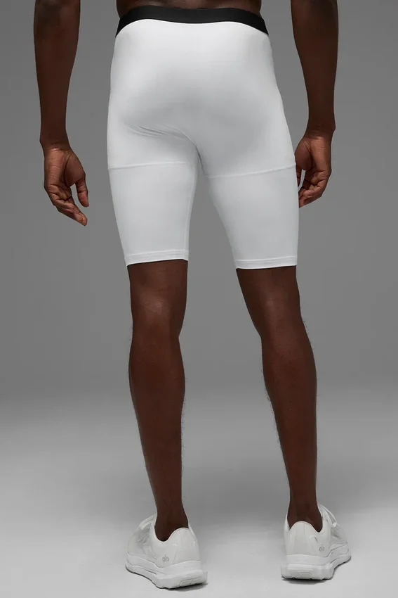 9" Flight-compressiekorte broek - Wit
