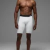 9" Flight-compressiekorte broek - Wit