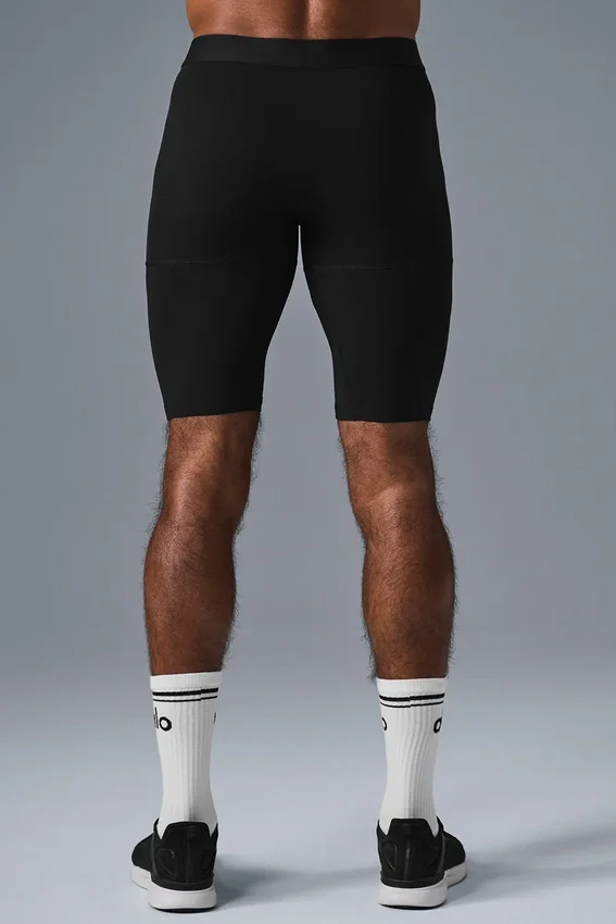 9" Flight-compressiekorte broek - Zwart