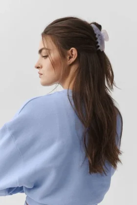 90'S Claw Clip - Licht Provence-blauw marmer