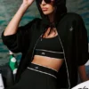 Accolade hoodie met doorlopende rits – Zwart