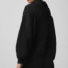 Accolade hoodie met doorlopende rits – Zwart