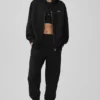 Accolade hoodie met doorlopende rits – Zwart