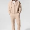 Accolade hoodie met volledige rits - Macadamia