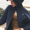 Accolade hoodie met volledige rits - Navy