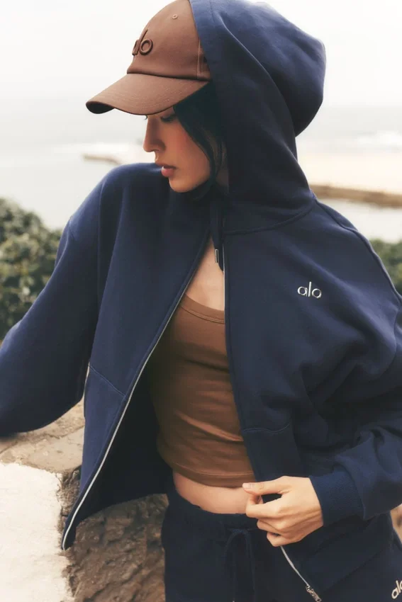 Accolade hoodie met volledige rits - Navy