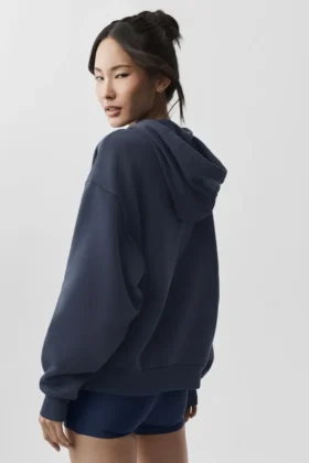 Accolade hoodie met volledige rits – Navy