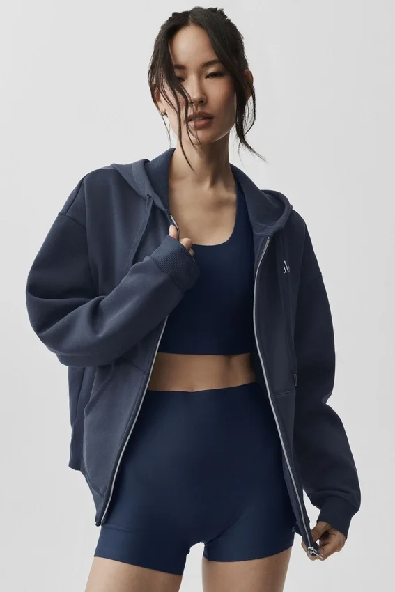 Accolade hoodie met volledige rits - Navy