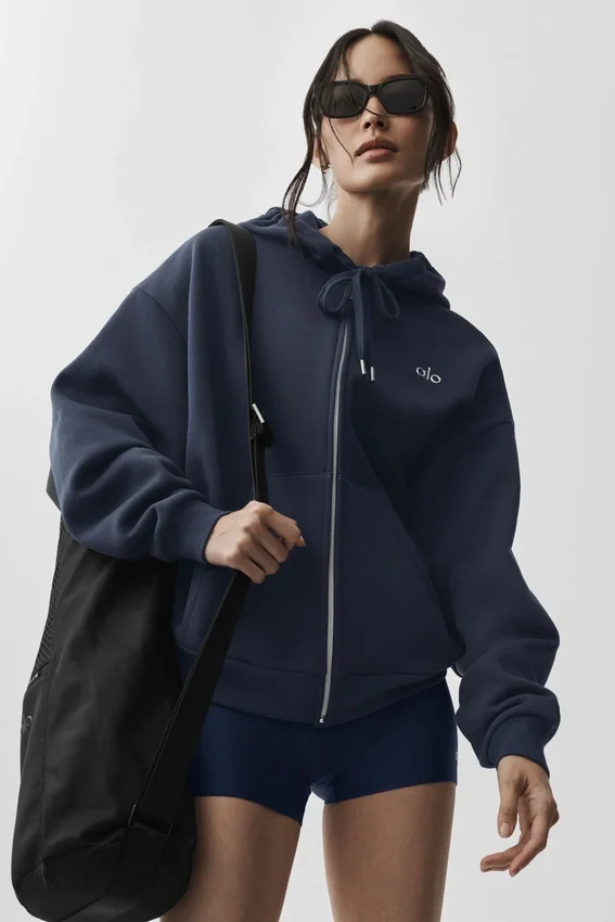 Accolade hoodie met volledige rits - Navy