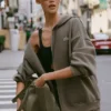 Accolade hoodie met volledige rits - Olive Tree