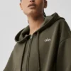 Accolade hoodie met volledige rits - Olive Tree